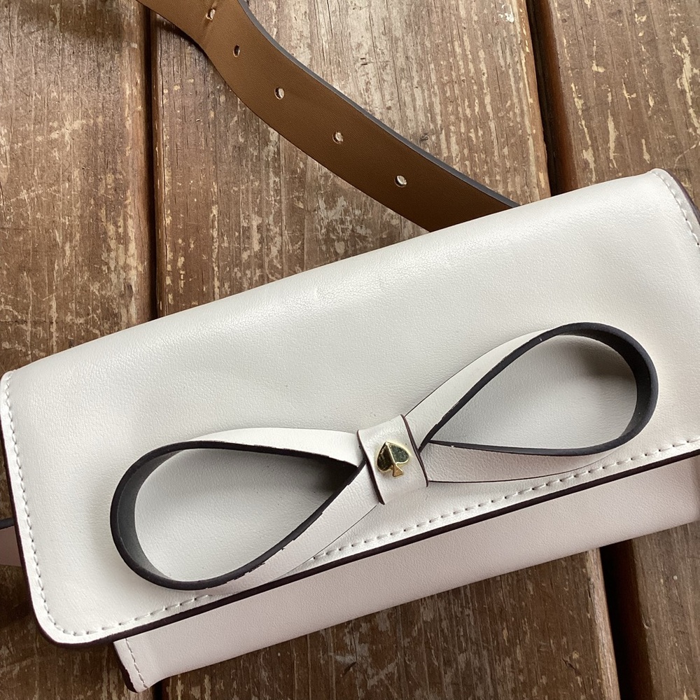 kate spade Cream Leather Bow Belt Bag - Picture 8 of 9